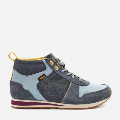 Teva Highside '84 Mid - Women's Teva Sneakers - Dark Grey / Blue | India (ONVI70956)